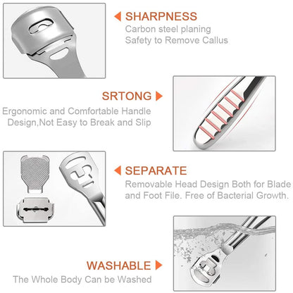 Codream Pedicure Callus Shaver Foot File Care Hard Skin Remover Callus Shaver Sets with Case, Foot File Heads & 10 Replacement Blade Health & Beauty > Personal Care > Foot Care Codream   