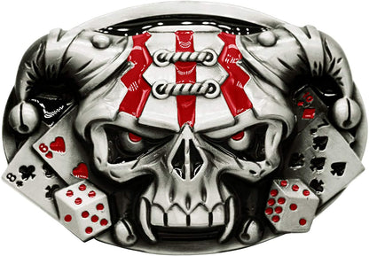 Belt Buckles of Ghost Skeleton Pirate Skull Design Cowboy Style Apparel & Accessories > Clothing Accessories > Belt Buckles Moranse Clown Skull Poker Dice  