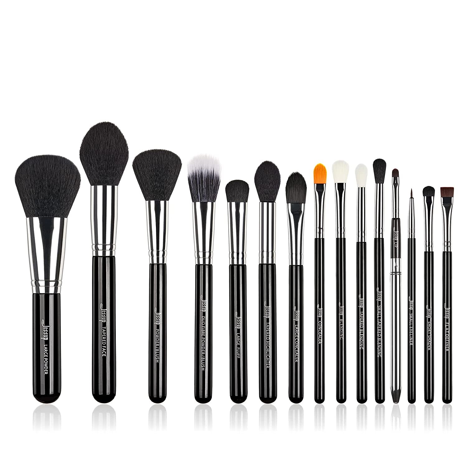 Jessup Pro Makeup Brushes 15 Pcs Makeup Brush Set Beauty Cosmetics Make up Powder Foundation Eyeshadow Eyeliner Blending Lip Brush Tools (Black /Silver) T092 Health & Beauty > Personal Care > Cosmetics > Cosmetic Tools > Makeup Tools Jessup Silver/Black  