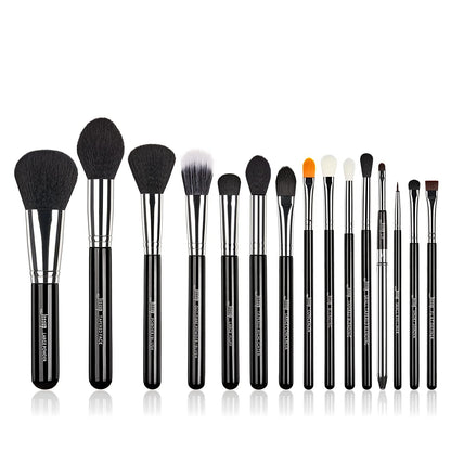 Jessup Pro Makeup Brushes 15 Pcs Makeup Brush Set Beauty Cosmetics Make up Powder Foundation Eyeshadow Eyeliner Blending Lip Brush Tools (Black /Silver) T092 Health & Beauty > Personal Care > Cosmetics > Cosmetic Tools > Makeup Tools Jessup Silver/Black  