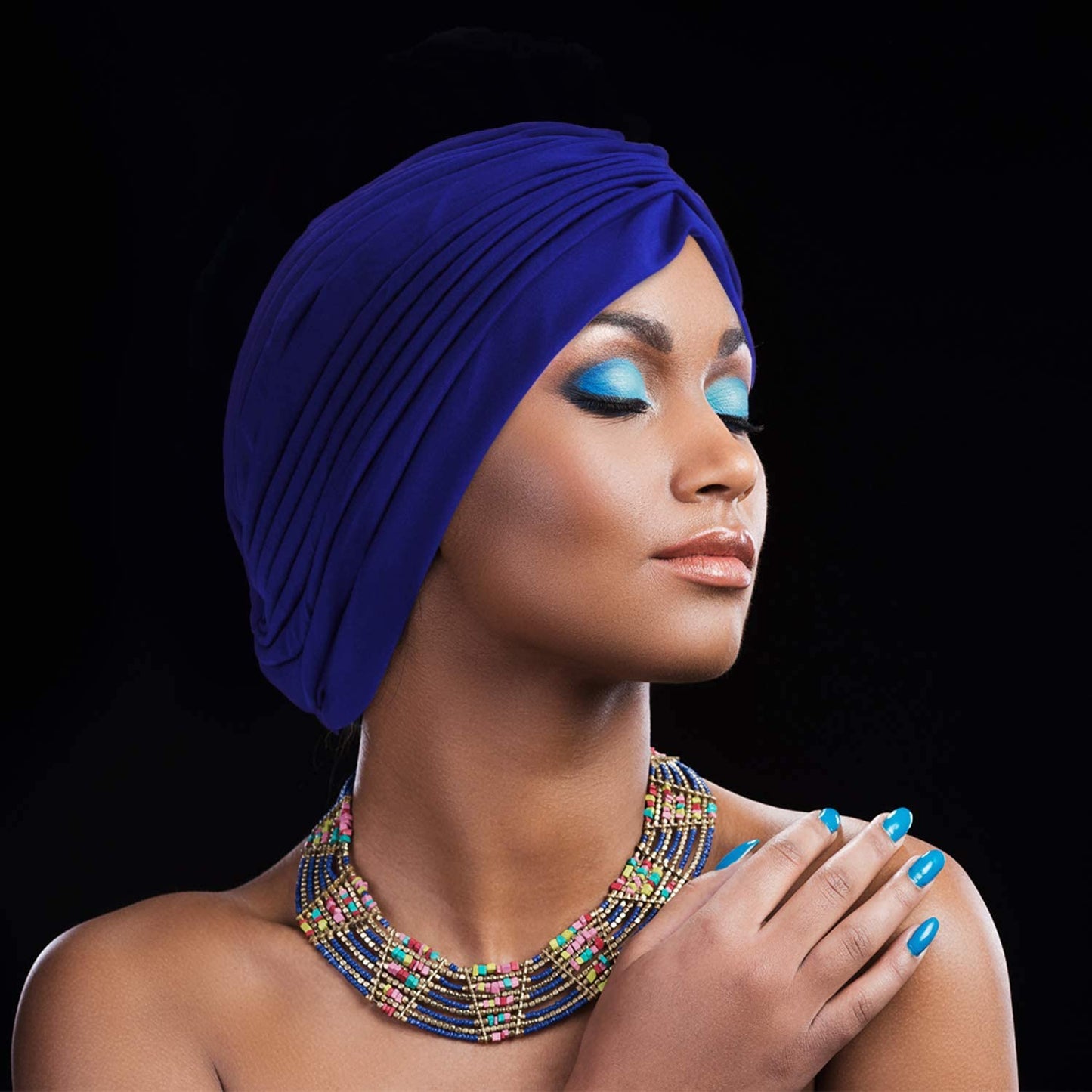 Stretchy Turban Cap Head Cover Chemo Head Wraps Bennie Twisted India'S Hat for Women Girl Apparel & Accessories > Clothing Accessories > Headwear Geyoga   