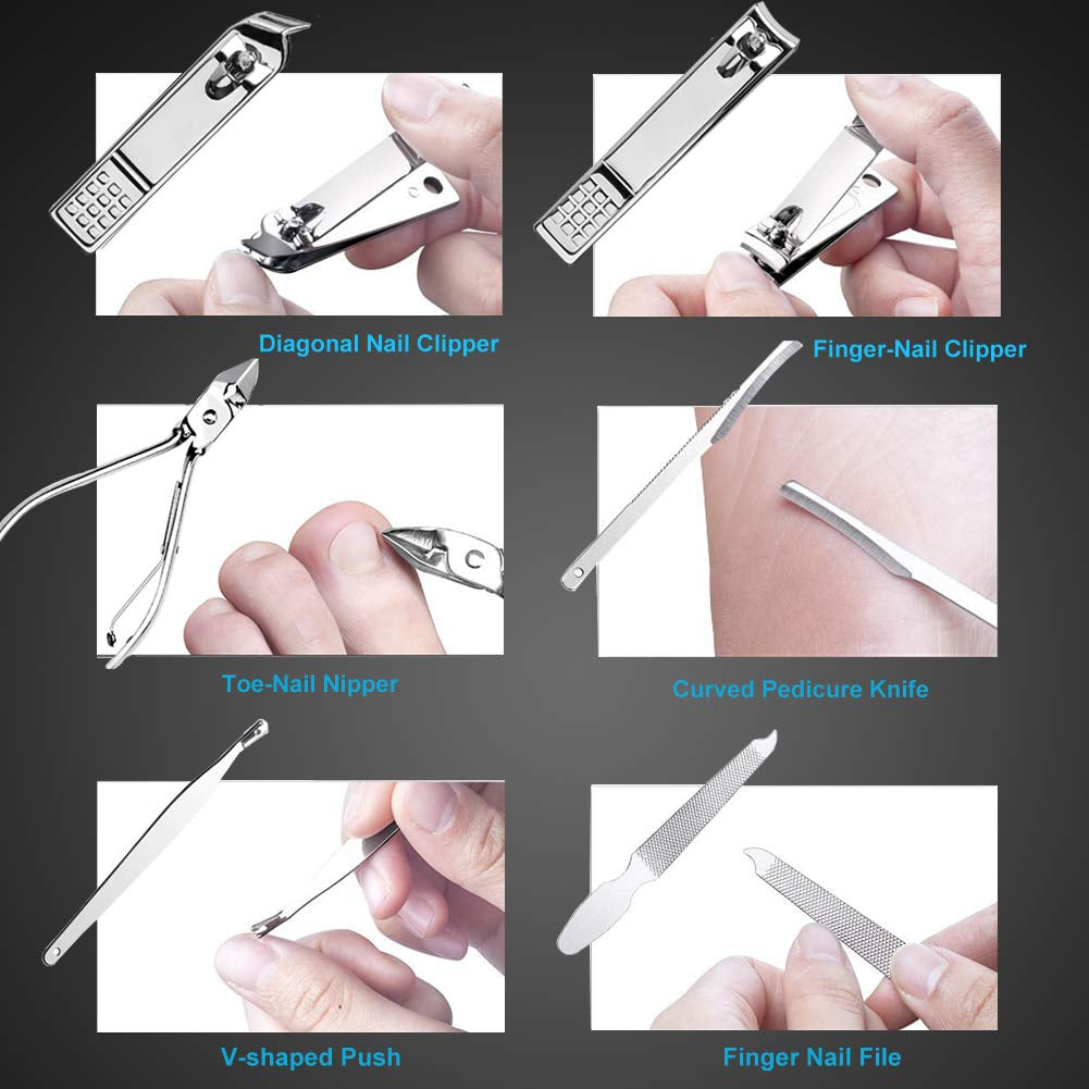 Manicure Set Nail Clippers Pedicure Kit -18 Pieces Stainless Steel Manicure Kit, Professional Grooming Kits, Nail Care Tools with Luxurious Travel Case Health & Beauty > Personal Care > Foot Care Yougai   
