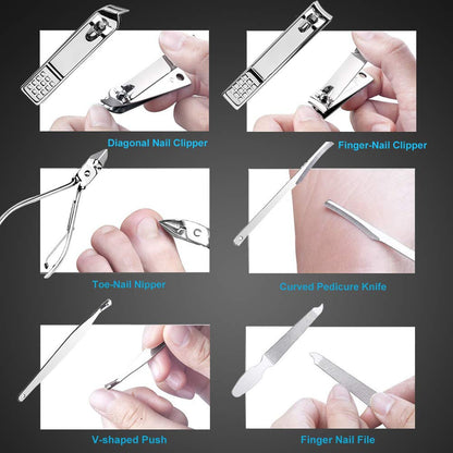 Manicure Set Nail Clippers Pedicure Kit -18 Pieces Stainless Steel Manicure Kit, Professional Grooming Kits, Nail Care Tools with Luxurious Travel Case Health & Beauty > Personal Care > Foot Care Yougai   