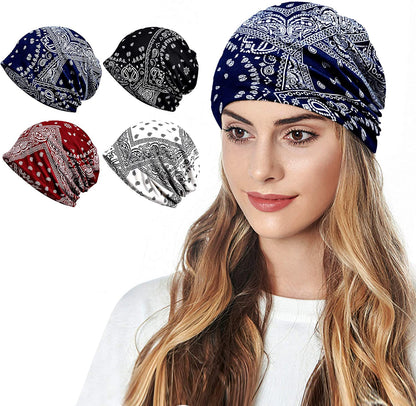 Cotton Face Bandanas for Sports Headwear Headband Neck Gaiter Chemo Cap Hair Loss Beanie Nightcap Apparel & Accessories > Clothing Accessories > Headwear Ababalaya B-1401pack  