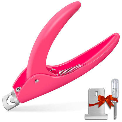 Elegant Violet Red Premium Adjustable Stainless Steel Artificial Acrylic Fake False Nail Tip Clipper Cutter Trimmer Manicure Pedicure Sharp Blade Clip Tool for Salon Home Nail Art Beauty Design DIY Health & Beauty > Personal Care > Cosmetics > Cosmetic Tools > Nail Tools GADGETS ENTREPOT Pink  