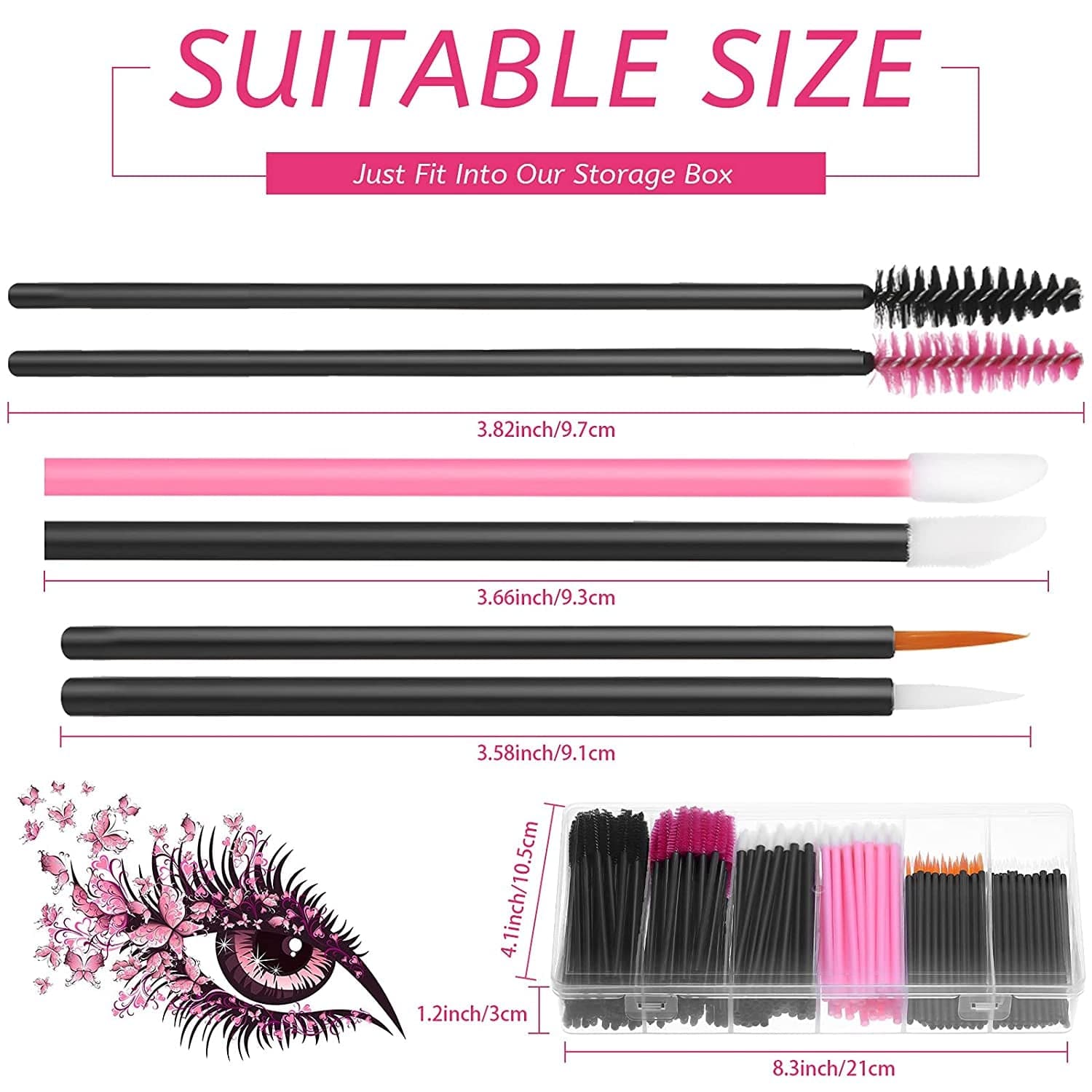 263 Pieces Makeup Applicators Tools Kit, Include 50 Disposable Eyeliner Brushes 112 Mascara Wands Eyelash Brush 100 Lipstick Applicators Lip Wands with Plastic Organizer Box Health & Beauty > Personal Care > Cosmetics > Cosmetic Tools > Makeup Tools Maitys   