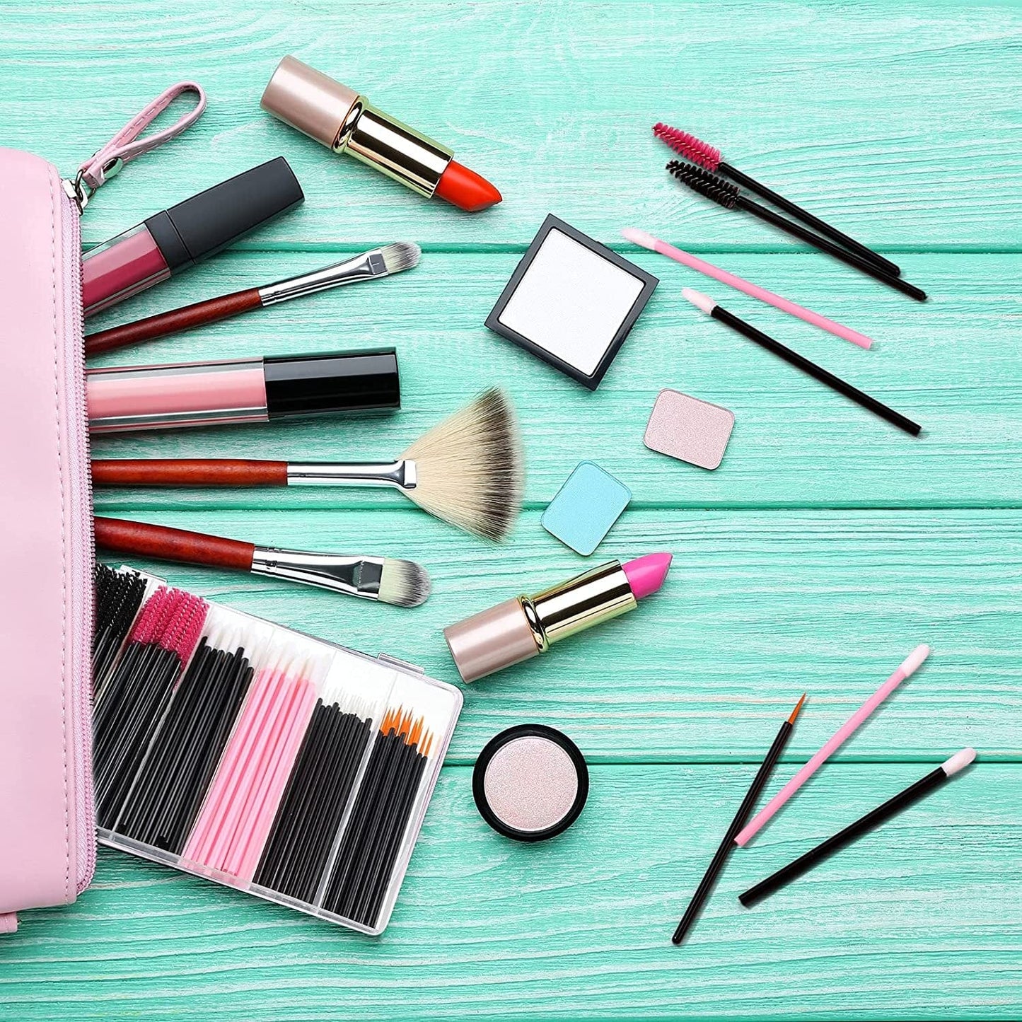 263 Pieces Makeup Applicators Tools Kit, Include 50 Disposable Eyeliner Brushes 112 Mascara Wands Eyelash Brush 100 Lipstick Applicators Lip Wands with Plastic Organizer Box Health & Beauty > Personal Care > Cosmetics > Cosmetic Tools > Makeup Tools Maitys   