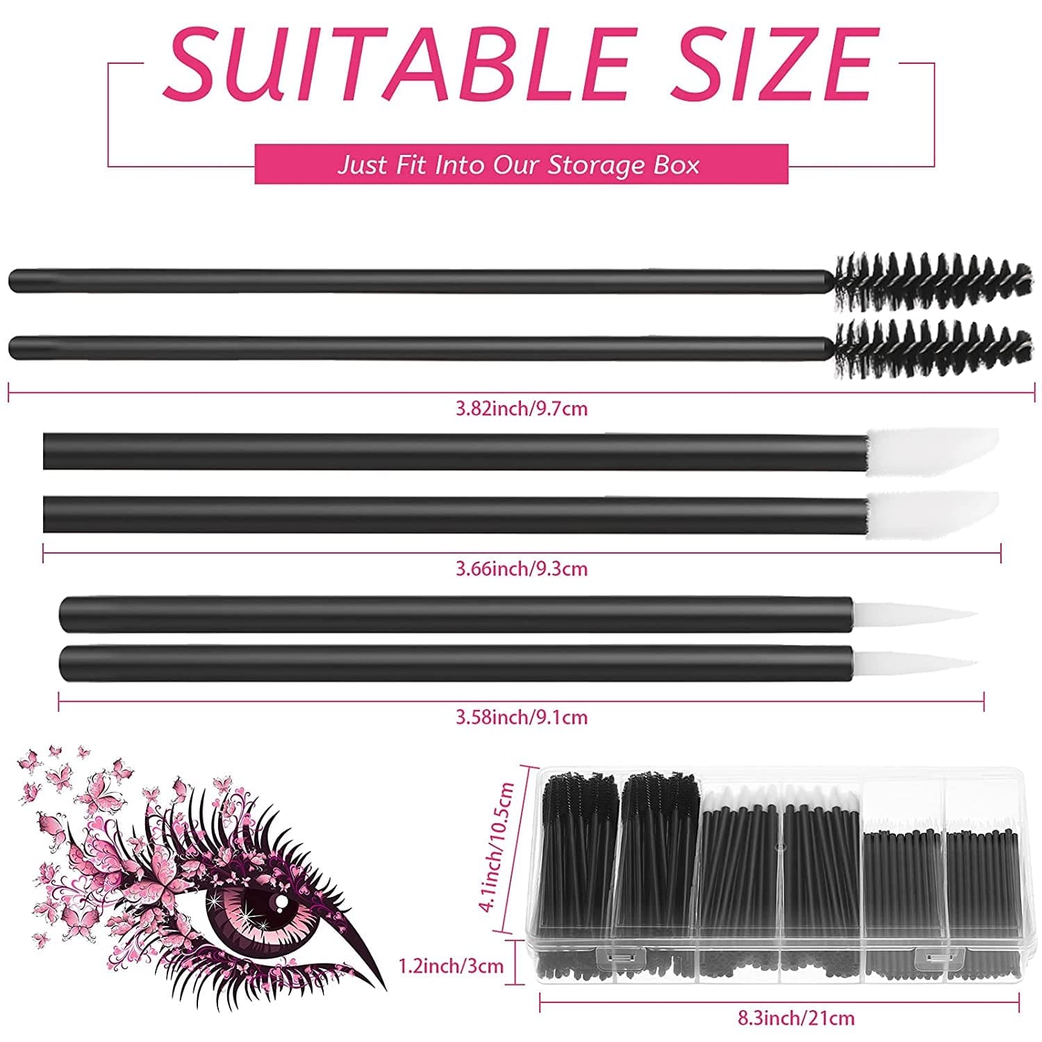 263 Pieces Makeup Applicators Tools Kit, Includes 50 Disposable Eyeliner Brushes 100 Lipstick Applicators Lip Wands 112 Mascara Wands Eyelash Brush with Plastic Organizer Box Health & Beauty > Personal Care > Cosmetics > Cosmetic Tools > Makeup Tools Maitys   