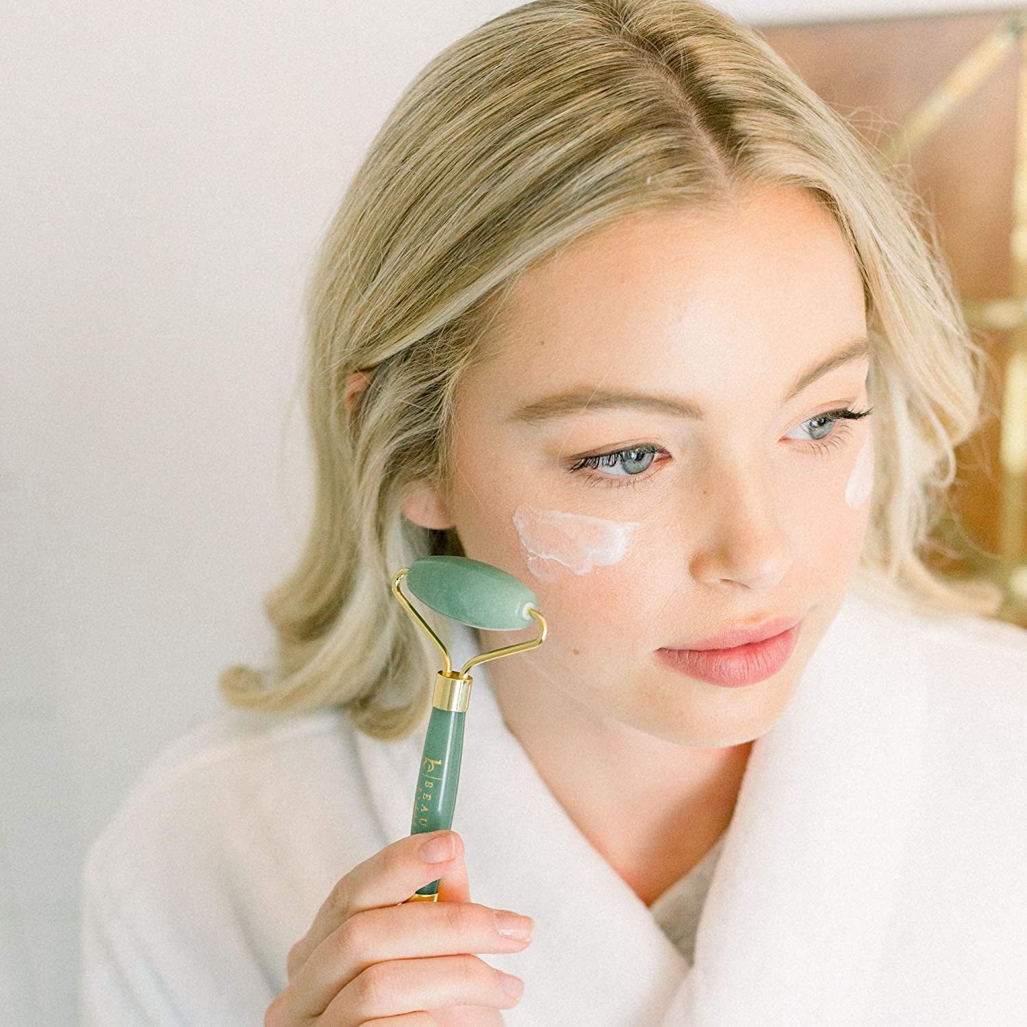 Jade Roller for Face - Skin Care Tools Used with Beauty Products, Jade Face Roller for Face, Small Eye Roller for Puffy Eyes, Face Massager for Women Face Care, Facial Roller Self Care Gifts for Women Health & Beauty > Personal Care > Cosmetics > Cosmetic Tools > Skin Care Tools Beauty by Earth   