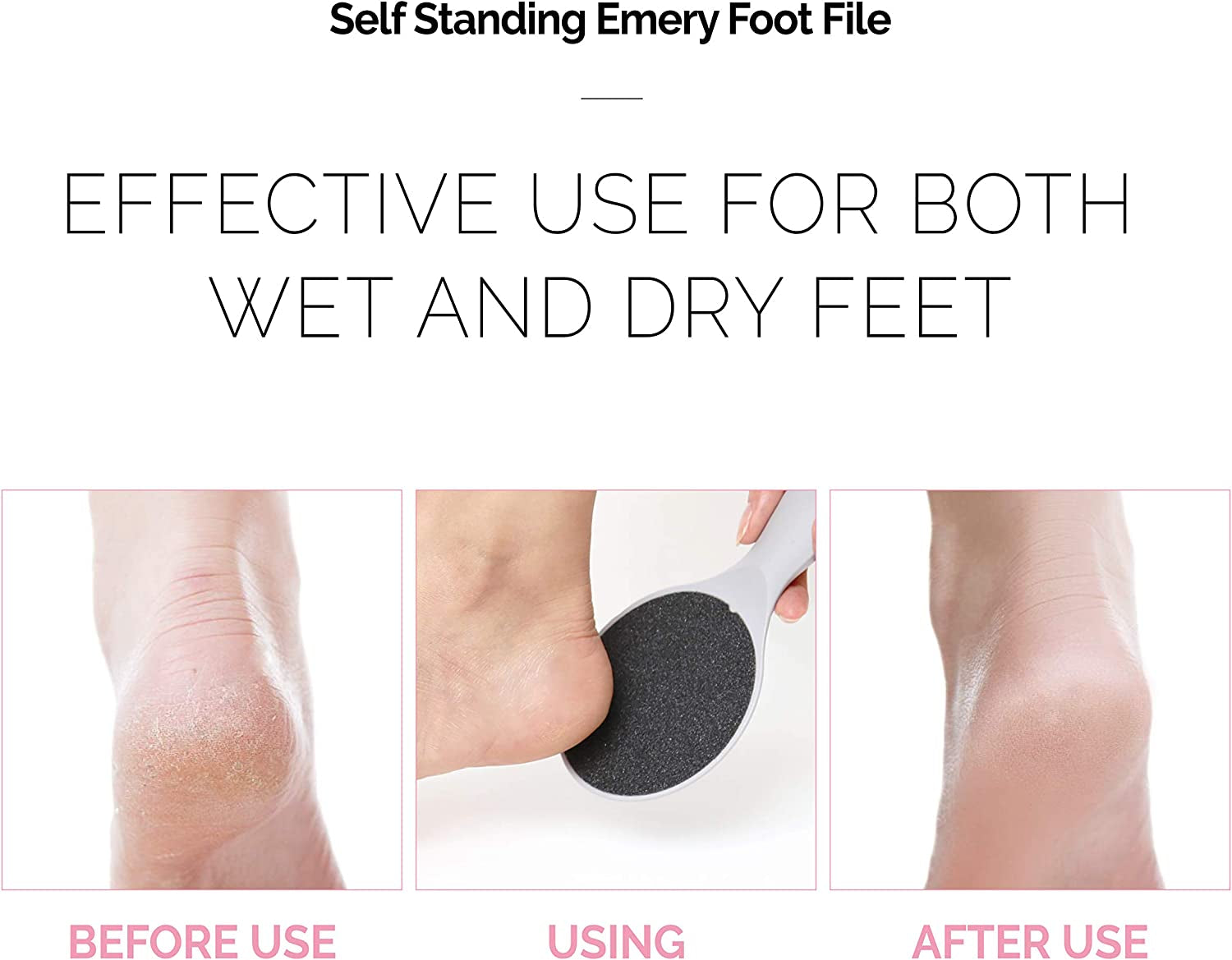 F3 Systems, Self-Standing Emery Foot File, Double-Sided Pedicure Tool, Effective for Cracked Heel, for Wet & Dry Feet, Pedicure, Hygienic Exfoliating, Callus Remover, Foot Scrubber, Professional Care Health & Beauty > Personal Care > Foot Care F3 systems   