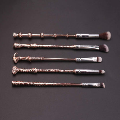 Magic Wand Makeup Brushes Set - 5Pcs Wizard Wand Makeup Brushes Foundation Blending Blush Eyeshadow Face Lip Powder Brush Beauty Tools (Rose Gold) Health & Beauty > Personal Care > Cosmetics > Cosmetic Tools > Makeup Tools rongji jewelry   