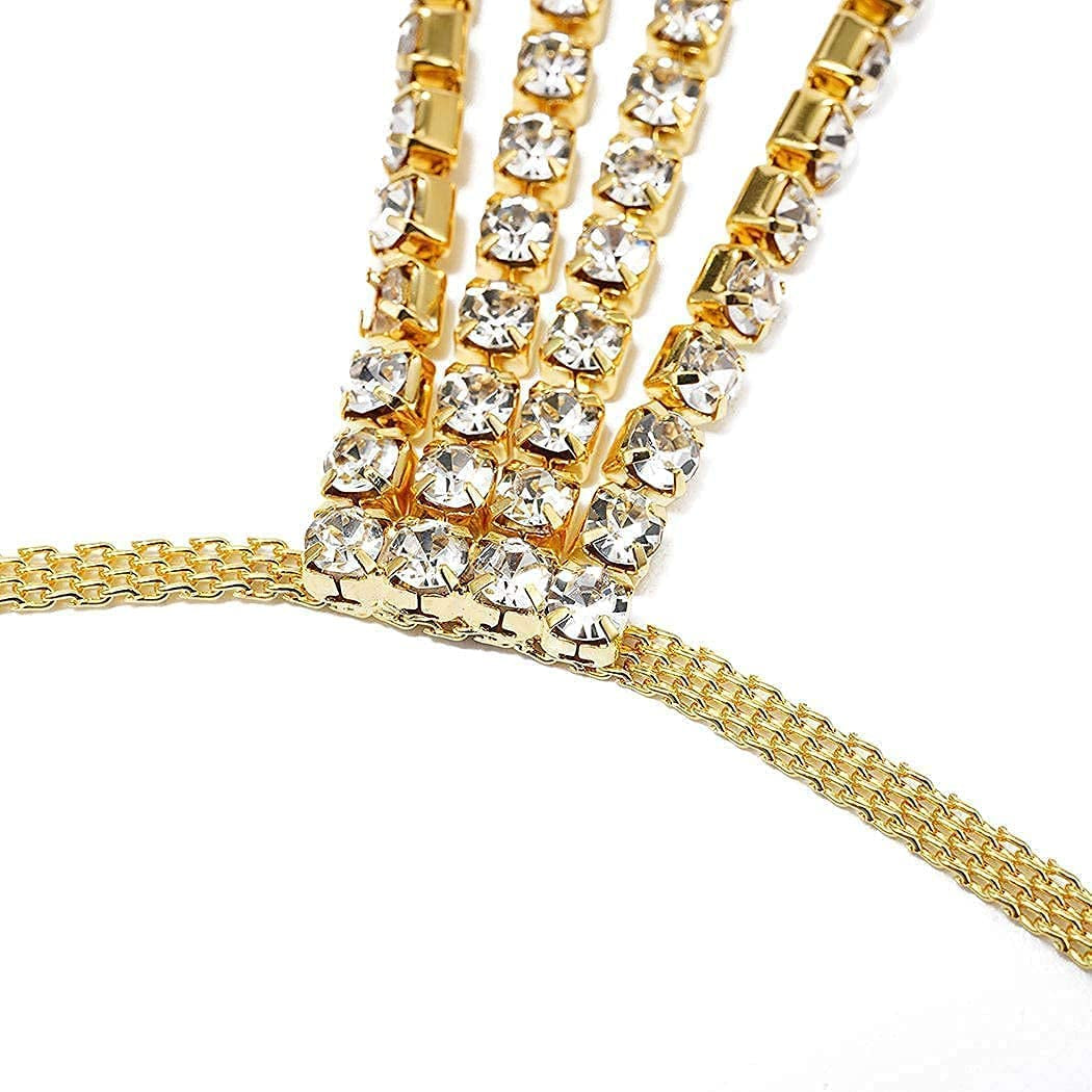 Victray Boho Crystal Leg Chains Body Chain Summer Beach Thigh Chain Fashion Body Jewelry for Women and Girls Apparel & Accessories > Jewelry > Body Jewelry Victray   