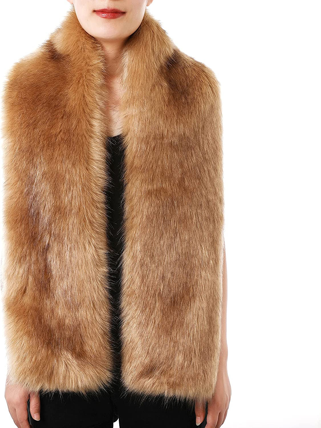 Dikoaina Women'S Winter Fake Faux Fur Scarf Wrap Collar Shawl Shrug Apparel & Accessories > Clothing Accessories > Scarves & Shawls Dikoaina   
