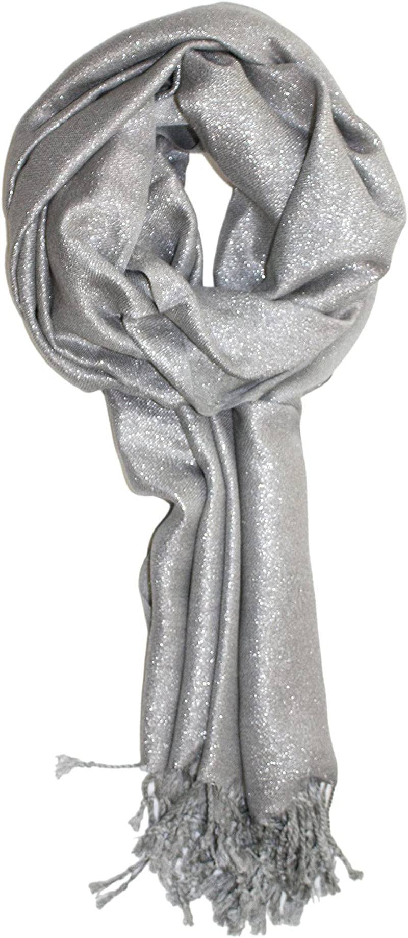 Ted & Jack - Dreams of Stardom Sparkling Metallic Pashmina Scarf Apparel & Accessories > Clothing Accessories > Scarves & Shawls Ted and Jack Silver  