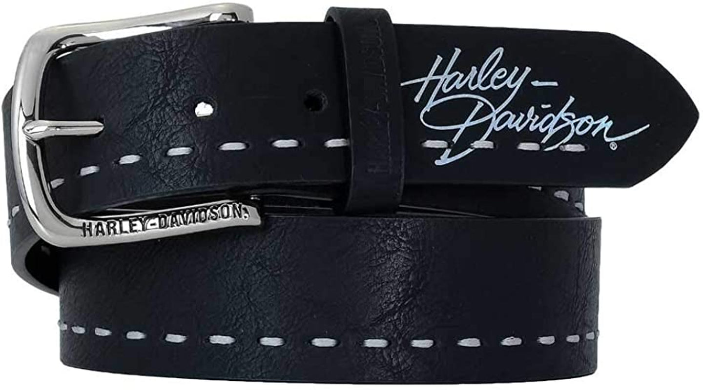 Harley-Davidson Women'S Dark Side Genuine Leather Belt - Polished Nickel Finish Apparel & Accessories > Clothing Accessories > Belts Lodis   