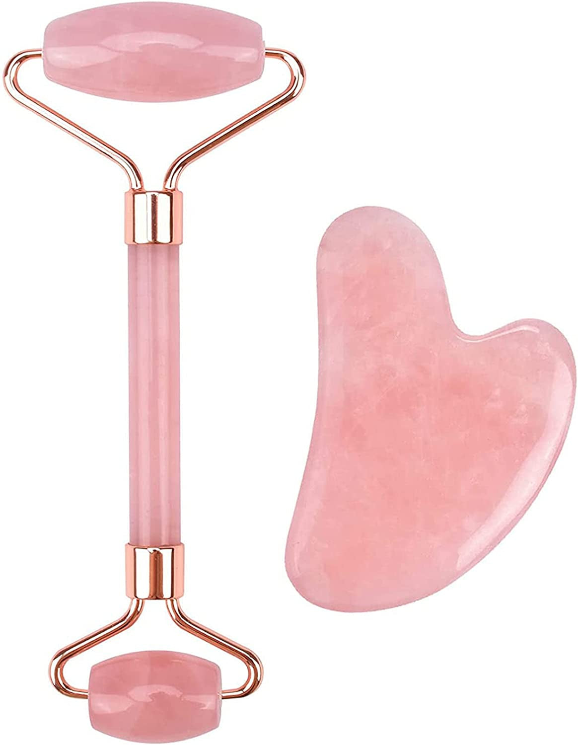 Ideayard Face Roller and Gua Sha Set - Jade Roller anti Aging Massager Tool - Natural Jade Roller for Face and Guasha Stone for Body - Beauty Roller Skin Care Tools Kit for Slimming & Firming Health & Beauty > Personal Care > Cosmetics > Cosmetic Tools > Skin Care Tools ideayard Pink  