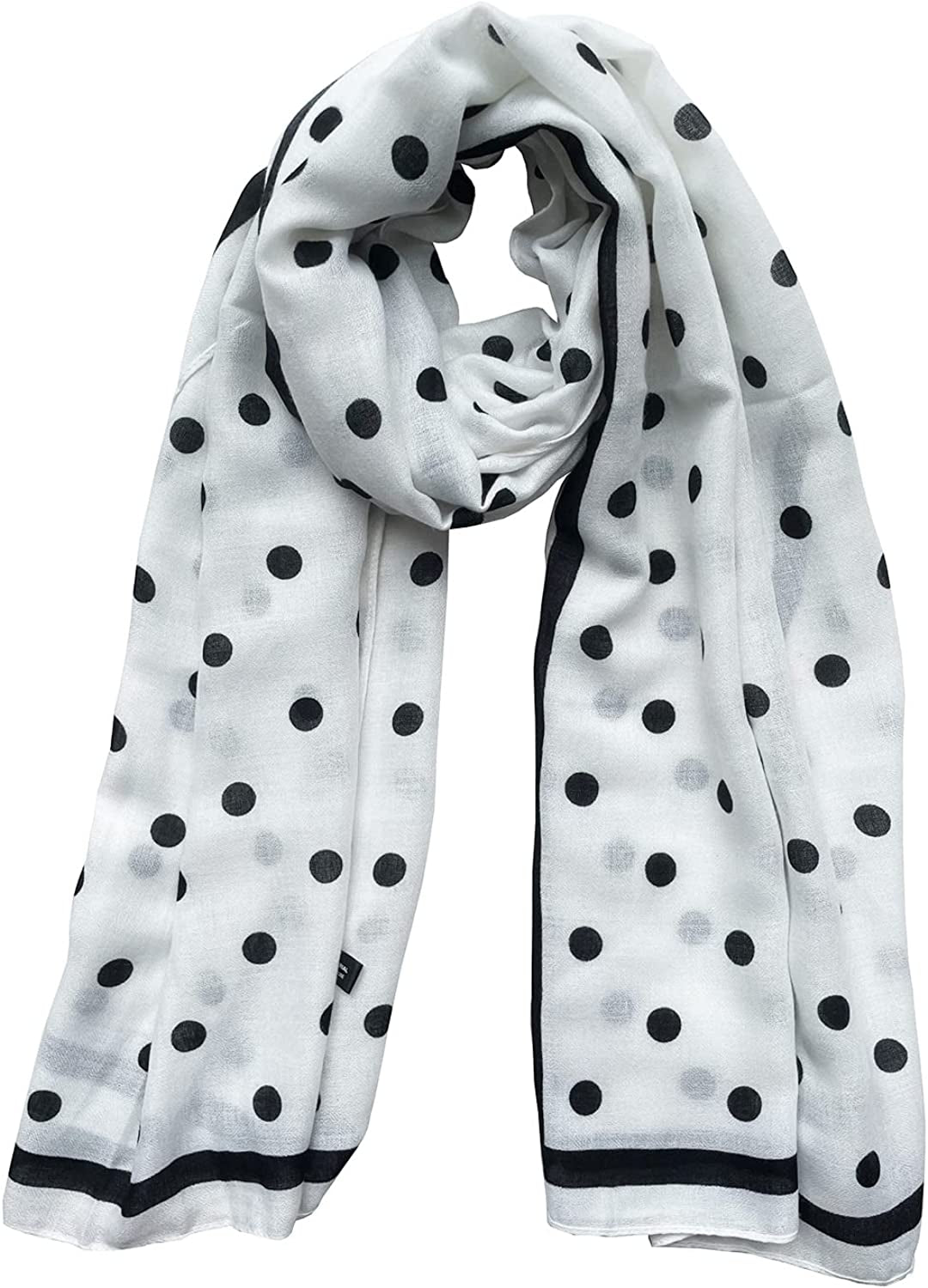 JERLA Women'S Scarves Lady Light Soft Fashion Solid Scarf Wrap Shawl Plaid Scarf Apparel & Accessories > Clothing Accessories > Scarves & Shawls JERLA Polka Dot White  