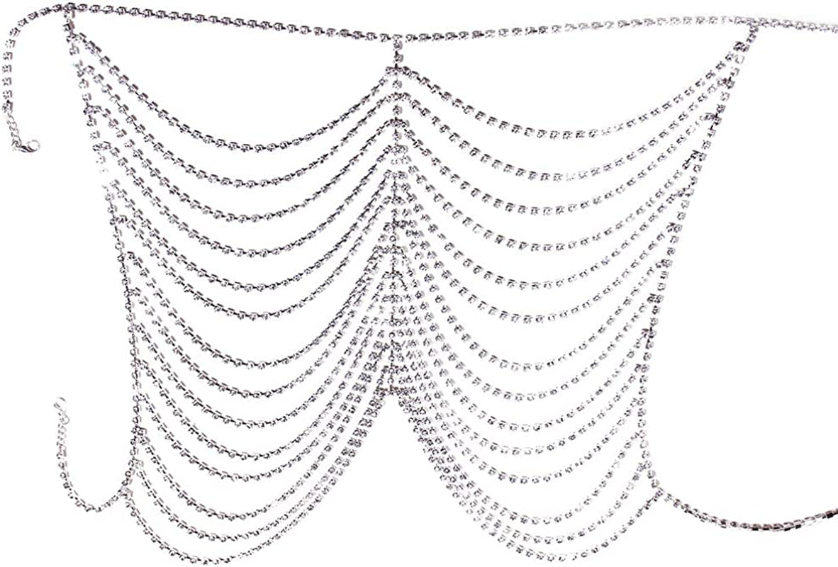STONEFANS Crystal Body Chain Jewelry for Women Sexy Panties Rhinestone G String Thong Crystal Lingerie Belly Chain Waist Underwear Apparel & Accessories > Jewelry > Body Jewelry STONEFANS   