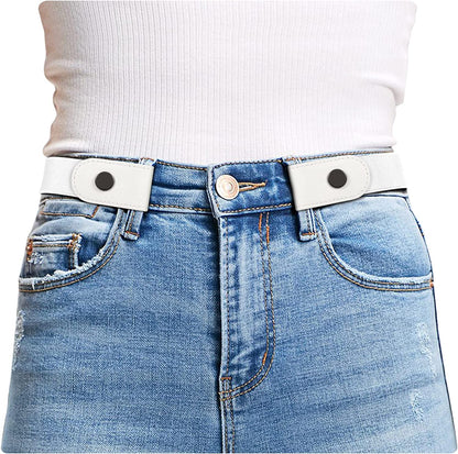 Buckle Free Comfortable Elastic Belt for Women or Men, Buckle-Less No Bulge No Hassle Invisible Belts by WHIPPY Apparel & Accessories > Clothing Accessories > Belts WHIPPY 7-white Large Size: 32"-48" 