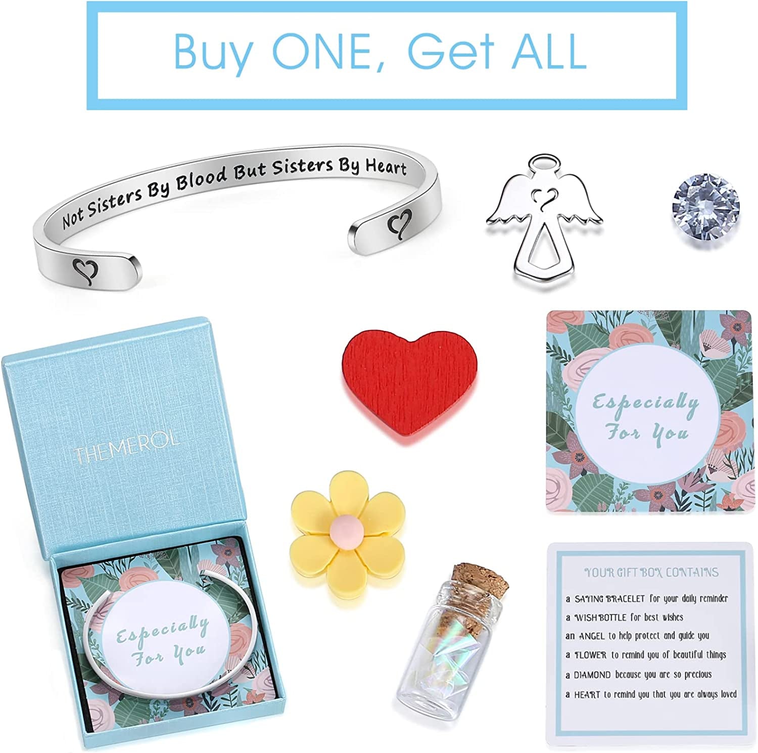 THEMEROL Meaningful Bracelet for Girls Women with Gift Box Birthday Gift for Daughter Sister Mother Best Friend Personalized Mantra Quote Jewelry Gift for Her Apparel & Accessories > Jewelry > Bracelets THEMEROL   