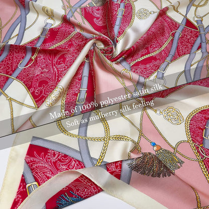 27.5'' Silk Feeling Scarf Medium Square Satin Head Neck Scarf for Women Hair Sleeping at Night Apparel & Accessories > Clothing Accessories > Headwear Wealish   