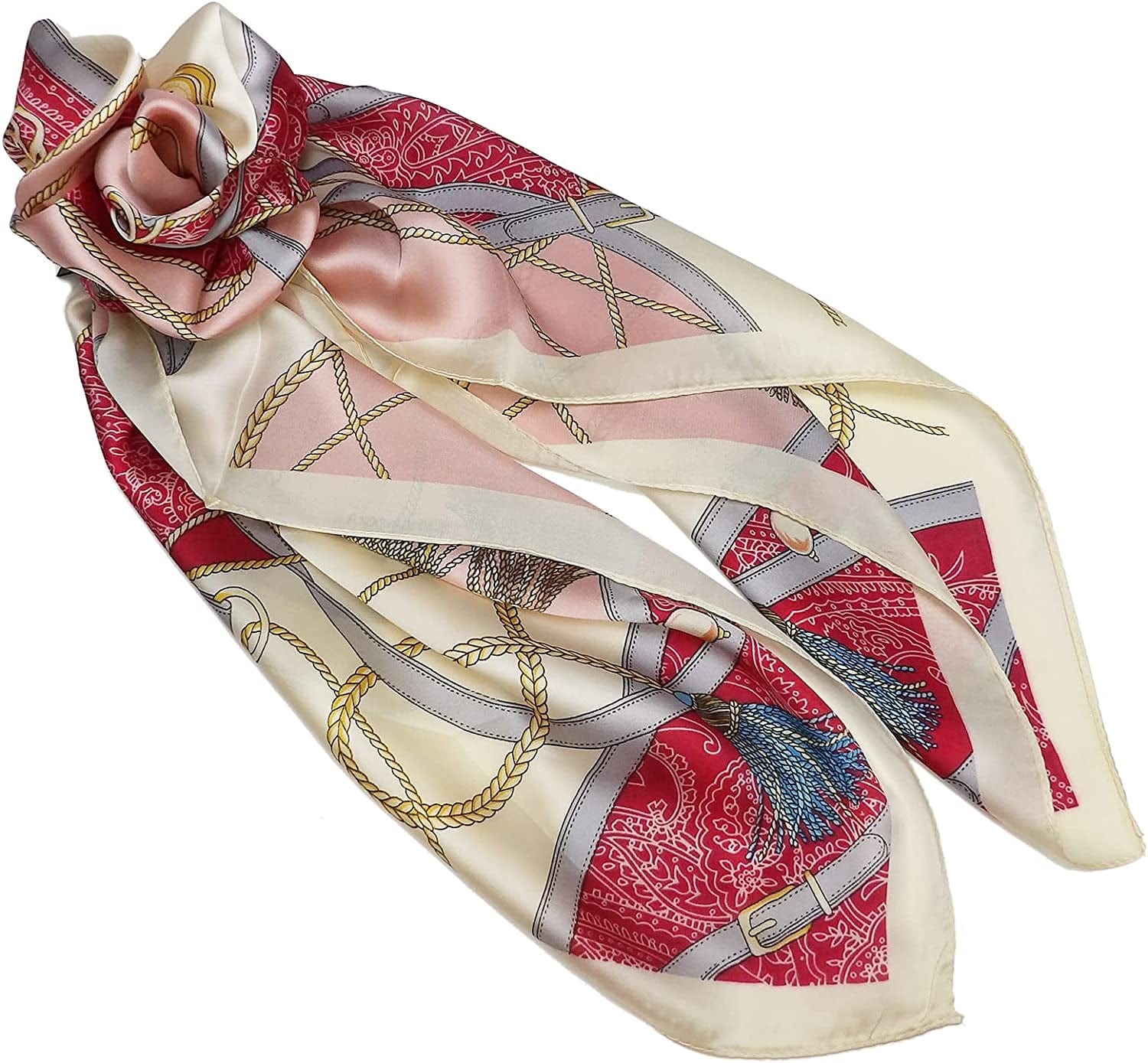 27.5'' Silk Feeling Scarf Medium Square Satin Head Neck Scarf for Women Hair Sleeping at Night Apparel & Accessories > Clothing Accessories > Headwear Wealish   