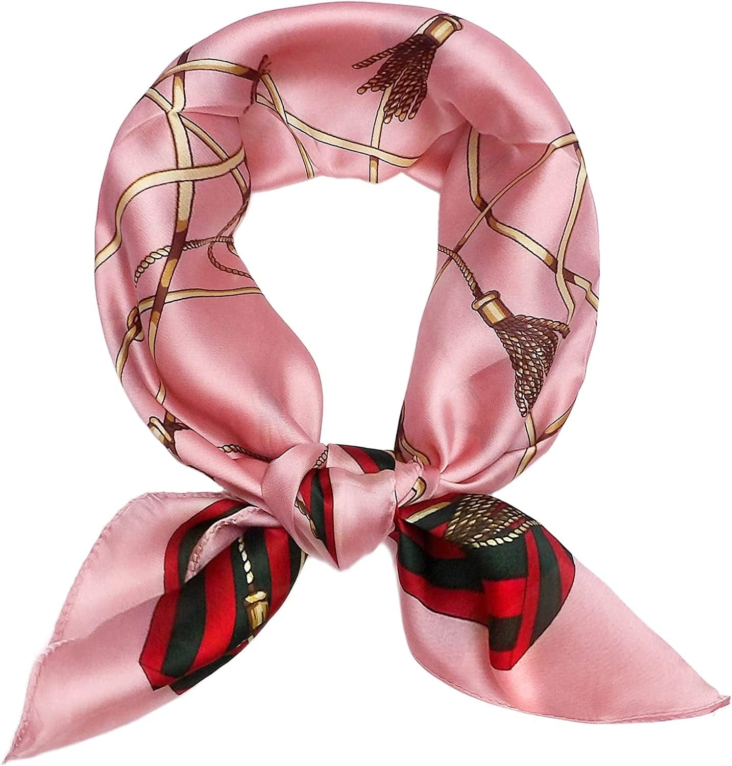 27.5'' Silk Feeling Scarf Medium Square Satin Head Neck Scarf for Women Hair Sleeping at Night Apparel & Accessories > Clothing Accessories > Headwear Wealish 14-pink  
