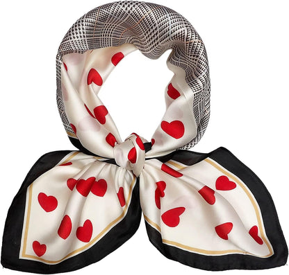 27.5'' Silk Feeling Scarf Medium Square Satin Head Neck Scarf for Women Hair Sleeping at Night Apparel & Accessories > Clothing Accessories > Headwear Wealish 25-red  
