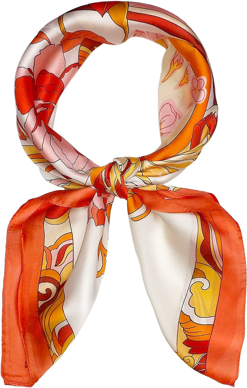 27.5'' Silk Feeling Scarf Medium Square Satin Head Neck Scarf for Women Hair Sleeping at Night Apparel & Accessories > Clothing Accessories > Headwear Wealish 16-red  