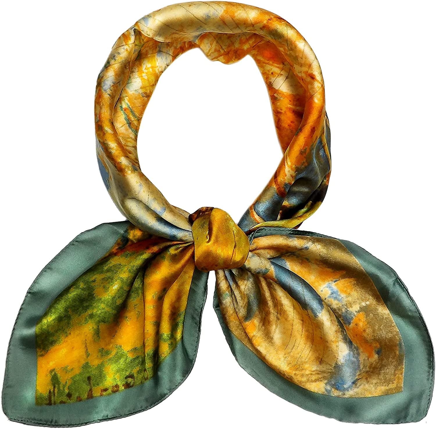27.5'' Silk Feeling Scarf Medium Square Satin Head Neck Scarf for Women Hair Sleeping at Night Apparel & Accessories > Clothing Accessories > Headwear Wealish Xc-colorful  