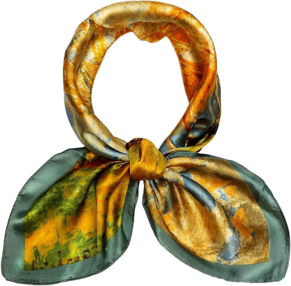 27.5'' Silk Feeling Scarf Medium Square Satin Head Neck Scarf for Women Hair Sleeping at Night Apparel & Accessories > Clothing Accessories > Headwear Wealish Xc-colorful  