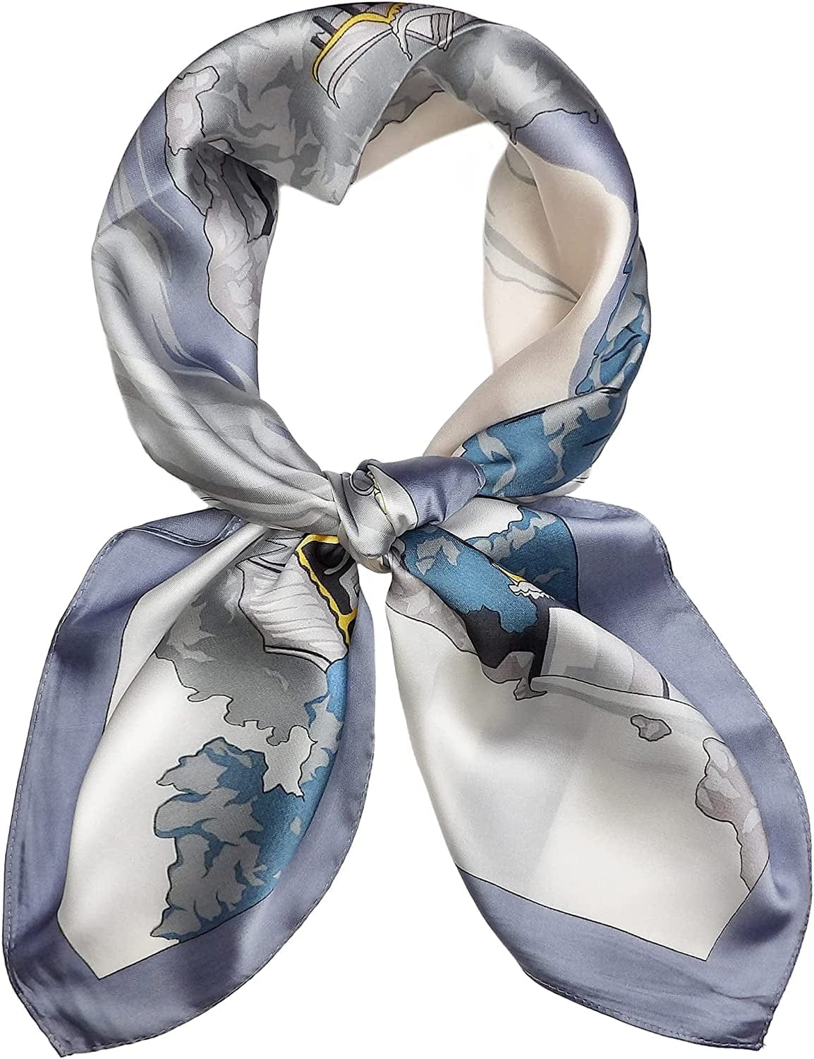 27.5'' Silk Feeling Scarf Medium Square Satin Head Neck Scarf for Women Hair Sleeping at Night Apparel & Accessories > Clothing Accessories > Headwear Wealish 19-grey  
