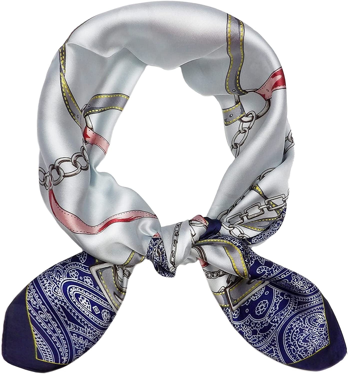 27.5'' Silk Feeling Scarf Medium Square Satin Head Neck Scarf for Women Hair Sleeping at Night Apparel & Accessories > Clothing Accessories > Headwear Wealish 11-blue  