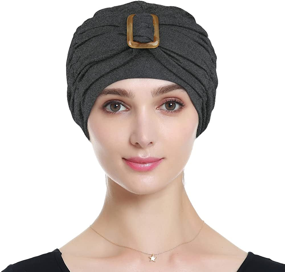 Chemo Turban Headwear Spring Summer Beanie Hats for Women – Soft, Stylish, Warm Apparel & Accessories > Clothing Accessories > Headwear KYLIE MAX Dark Hemp Grey  