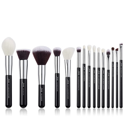 Jessup 15Pcs Makeup Brushes Make up Tool Kit Beauty Professional Eyeshadow Power Lipstick Blending Cheeck Cosmetic Brushes Set Zinfandel T283 Health & Beauty > Personal Care > Cosmetics > Cosmetic Tools > Makeup Tools Jessup Silver/Black  