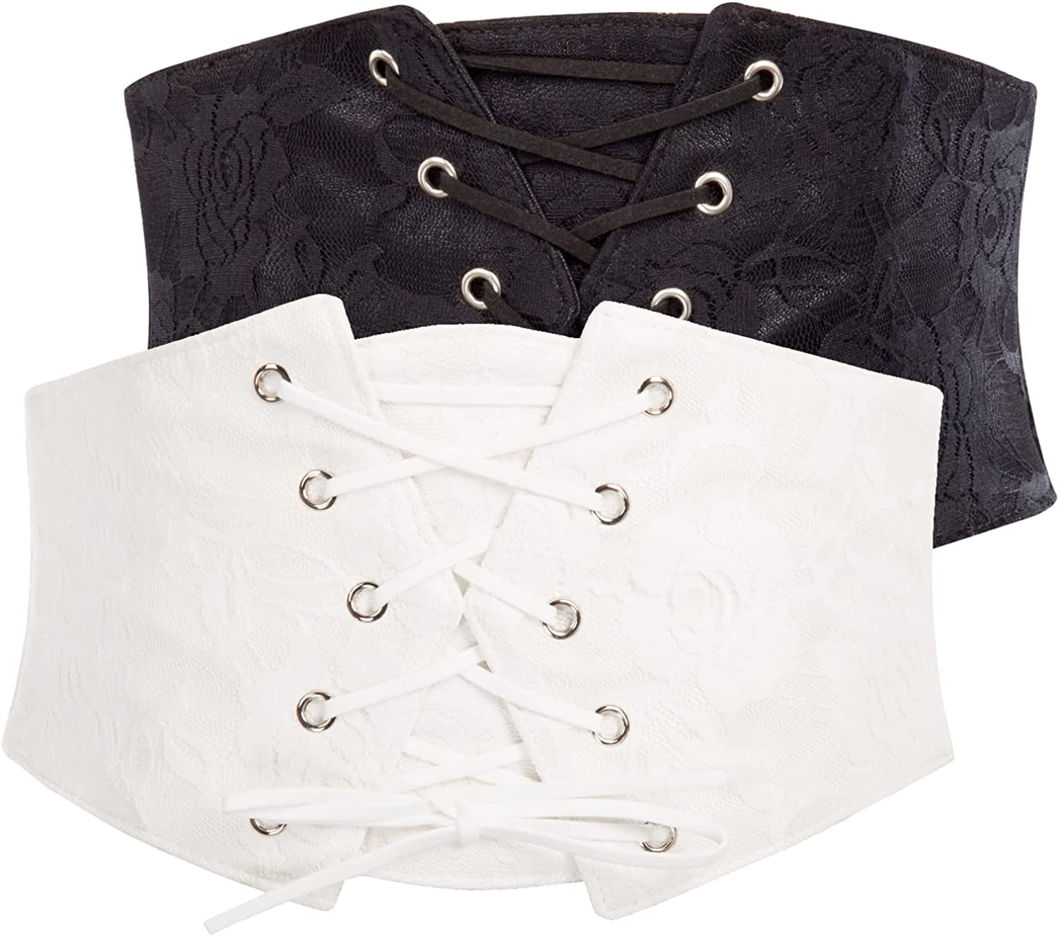 GRACE KARIN Women'S Elastic Stretch Corset Waist Cincher Belt Apparel & Accessories > Clothing Accessories > Belts GRACE KARIN Black and White XX-Large 