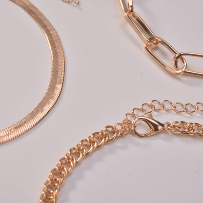 Generic Thick Chain Anklet Bracelet Gold Layered Anklet Set Fashion Foot Jewelry for Women and Teen Girl 3Pcs Apparel & Accessories > Jewelry > Anklets Generic   