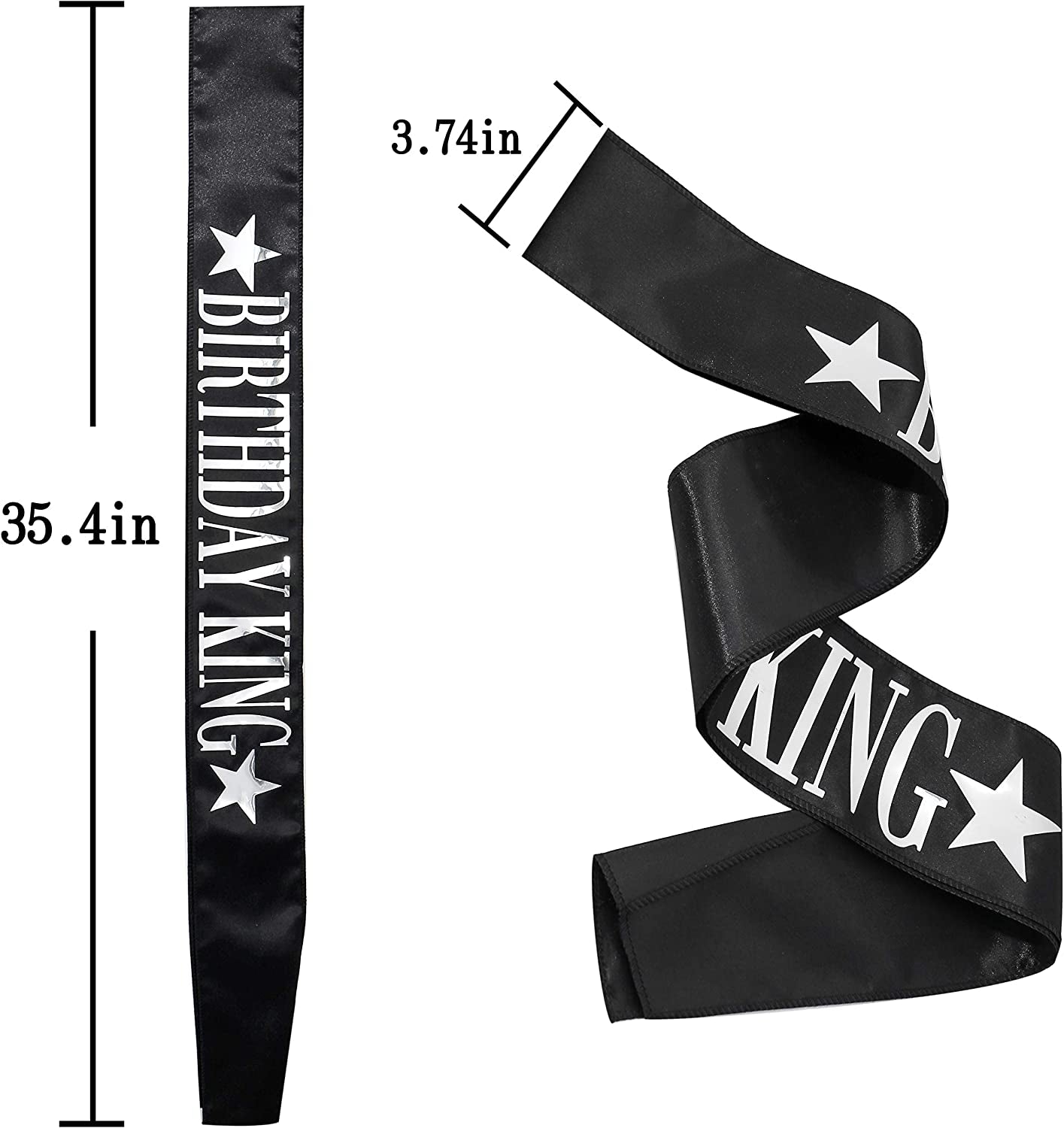 Birthday King Sash and King'S Crown, Birthday Gifts for Men'S Birthday Party Decoration （Black） Apparel & Accessories > Clothing Accessories > Sashes ANWNK   