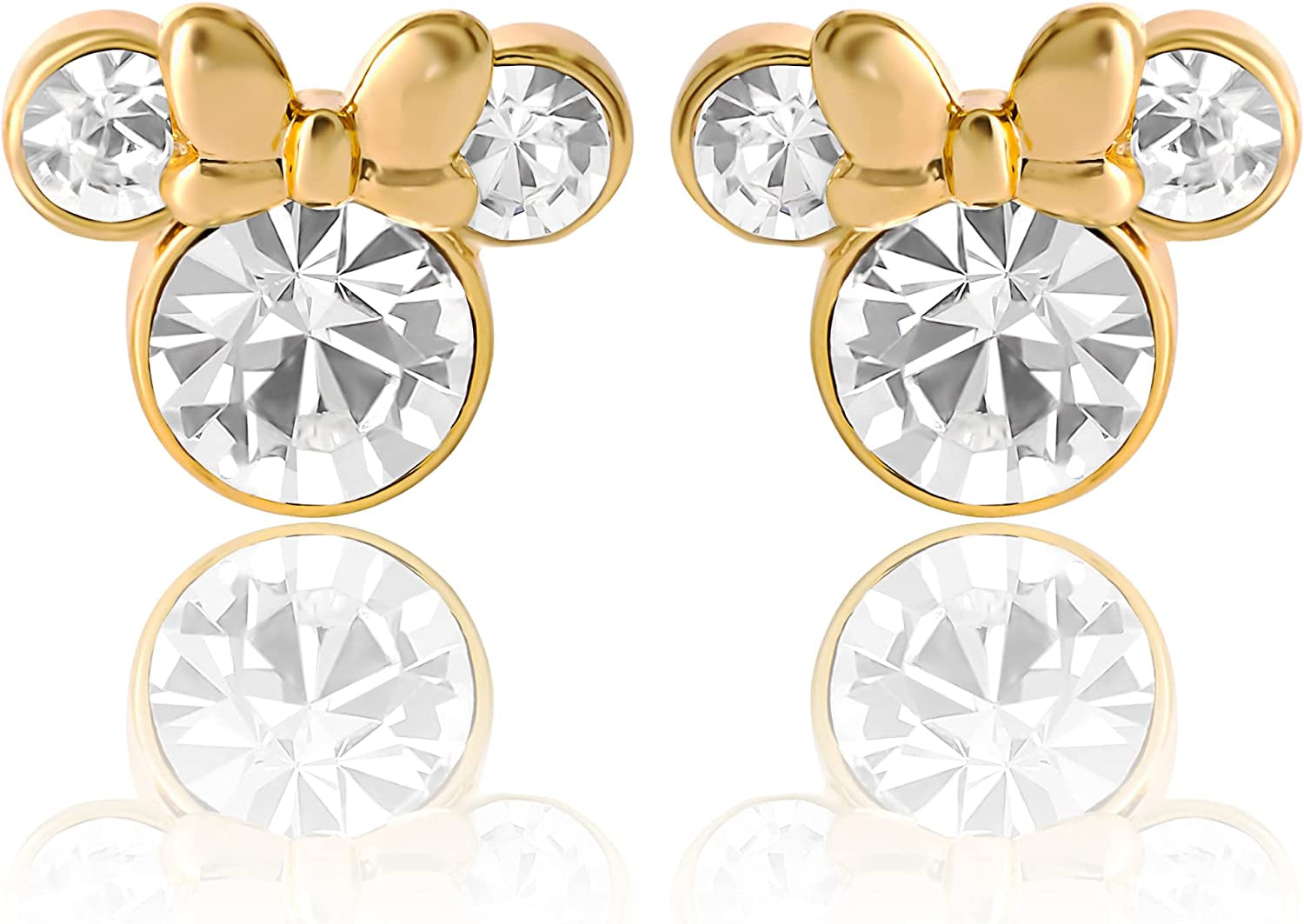 Disney Womens Minnie Mouse Birthstone Stud Earrings - Minnie Mouse Earrings - Birthstone Jewelry - Disney Jewelry Apparel & Accessories > Jewelry > Earrings Disney April-Yellow  