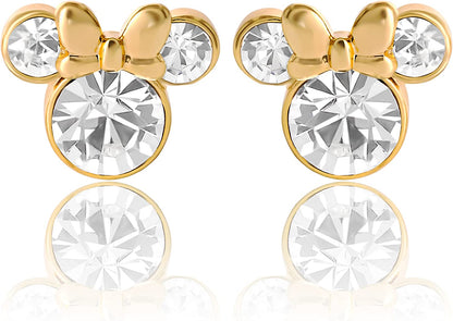 Disney Womens Minnie Mouse Birthstone Stud Earrings - Minnie Mouse Earrings - Birthstone Jewelry - Disney Jewelry Apparel & Accessories > Jewelry > Earrings Disney April-Yellow  