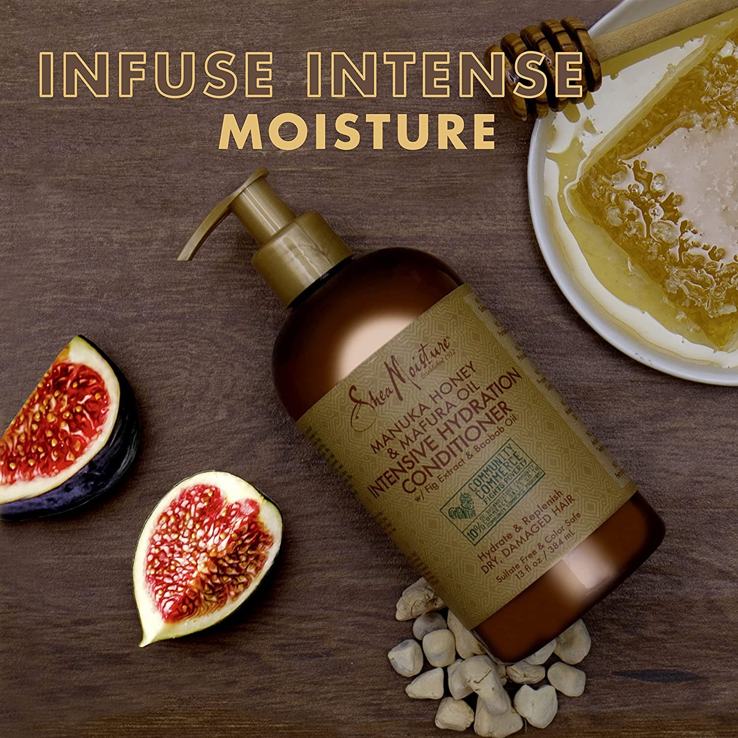 Sheamoisture Conditioner Intensive Hydration for Dry, Damaged Hair Manuka Honey and Mafura Oil to Nourish and Soften Hair 13 Oz Health & Beauty > Personal Care > Hair Care SheaMoisture   