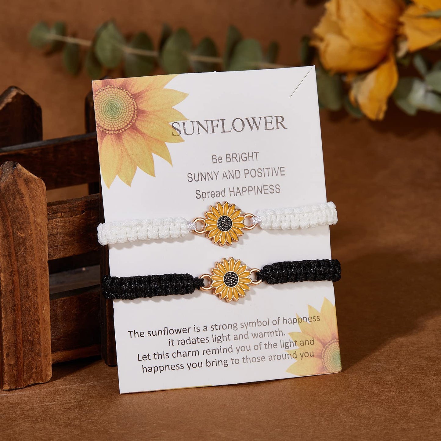 Sunflower Bracelet Anklet Pinky Promise Friendship Adjustable Bracelet Anklet Sunflower Best Gifts for Best Friends Couple Family Apparel & Accessories > Jewelry > Anklets iDIMSON   
