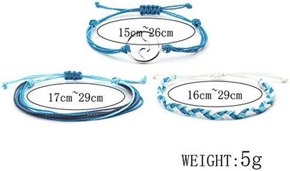 Softones VSCO String Wave Bracelets for Women Girls Handmade Colorful Waterproof Adjustable Braided Beach Bracelet Set for Women Apparel & Accessories > Jewelry > Bracelets Softones   