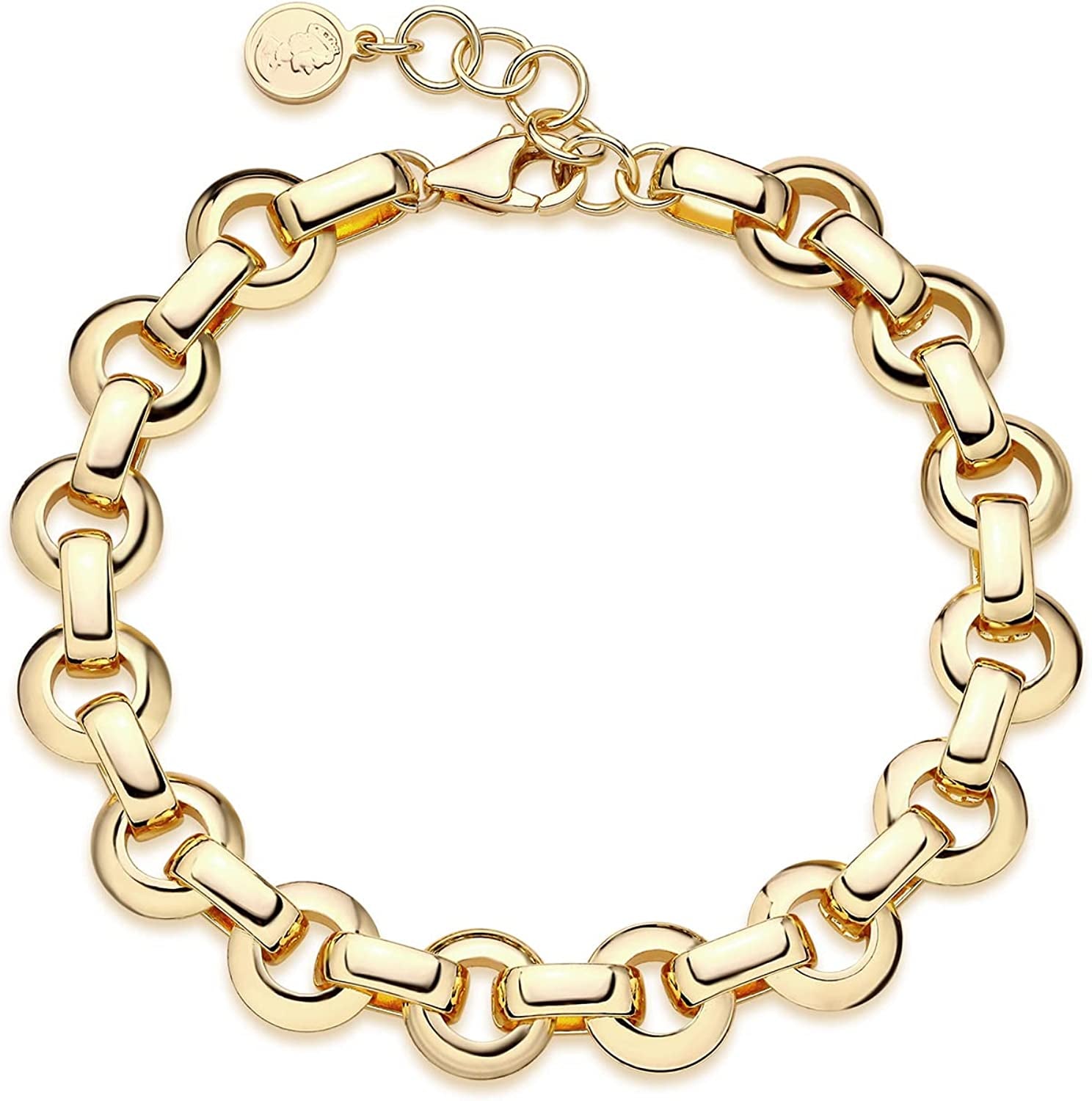 MEVECCO Gold Beaded Bracelets,18K Gold Plated Handmade Cute Satellite Diamond Cut Oval and round Beads Rope Chain Dainty Bracelet for Women Apparel & Accessories > Jewelry > Bracelets Mevecco Circle  
