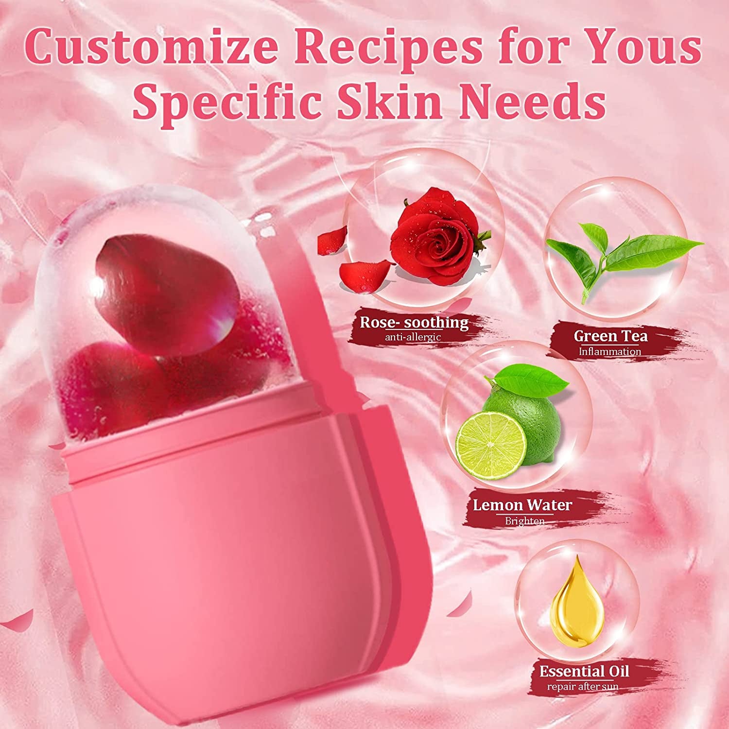 Ice Roller for Face Eye and Neck, Esznuoky Facial Beauty Ice Mold for Brighten Skin & Enhance Your Natural Glow, Cold Therapy Massage Tool for Shrink Pores, Reduce Acne (Pink) Health & Beauty > Personal Care > Cosmetics > Cosmetic Tools > Skin Care Tools Esznuoky   