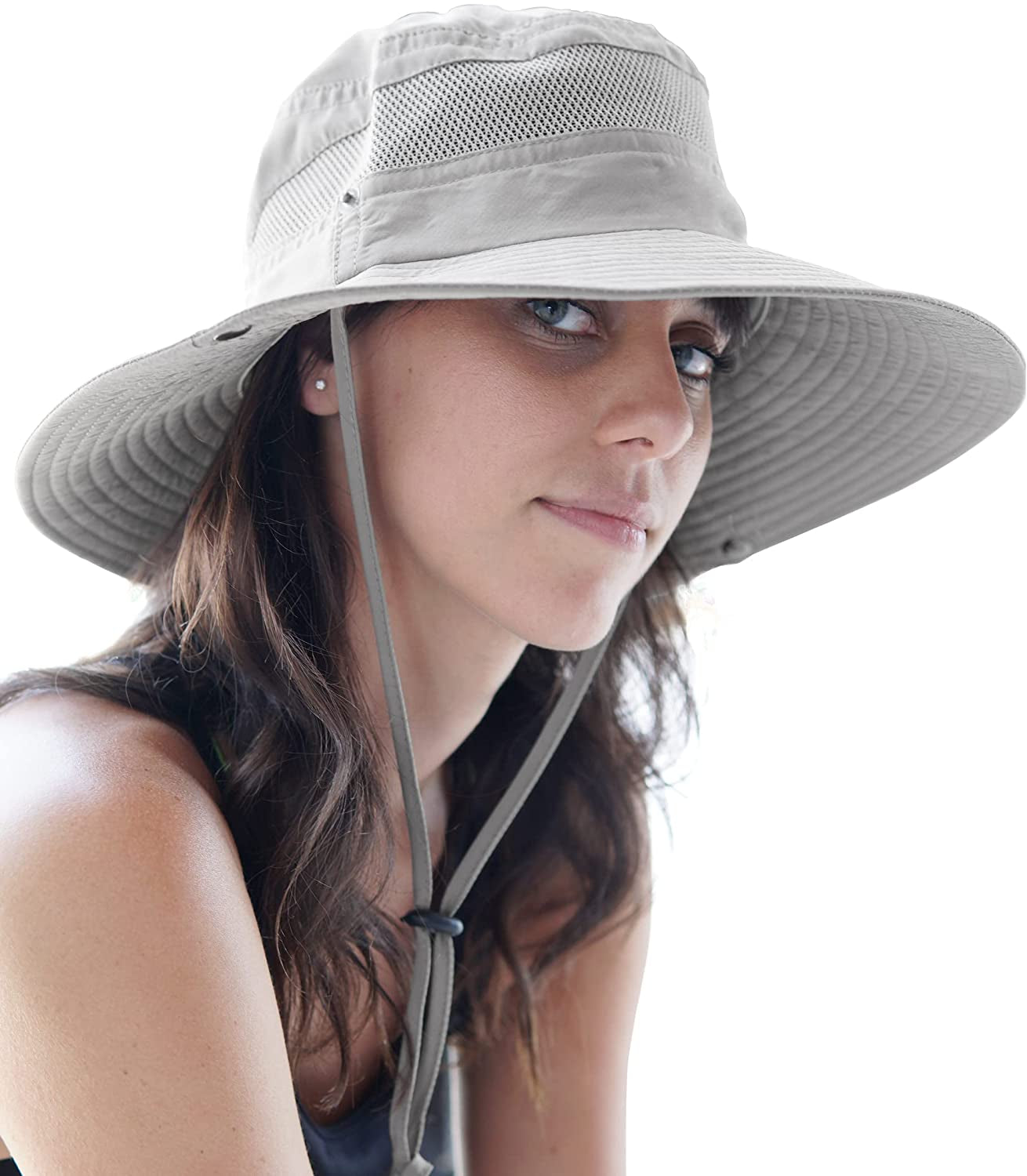 Geartop Wide Brim Sun Hat for Men and Women - Mens Bucket Hats with UV Protection for Hiking - Beach Hats for Women UPF 50+ Apparel & Accessories > Clothing Accessories > Hats GearTOP Light Grey 7-7 1/2 