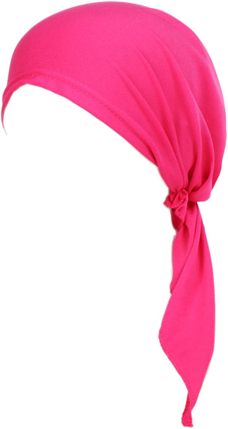 Summer Chemo Scarf Lightweight Silky Beanie Ruffle Cap Cancer Headwear for Womens Apparel & Accessories > Clothing Accessories > Headwear DancMolly Rose Red  