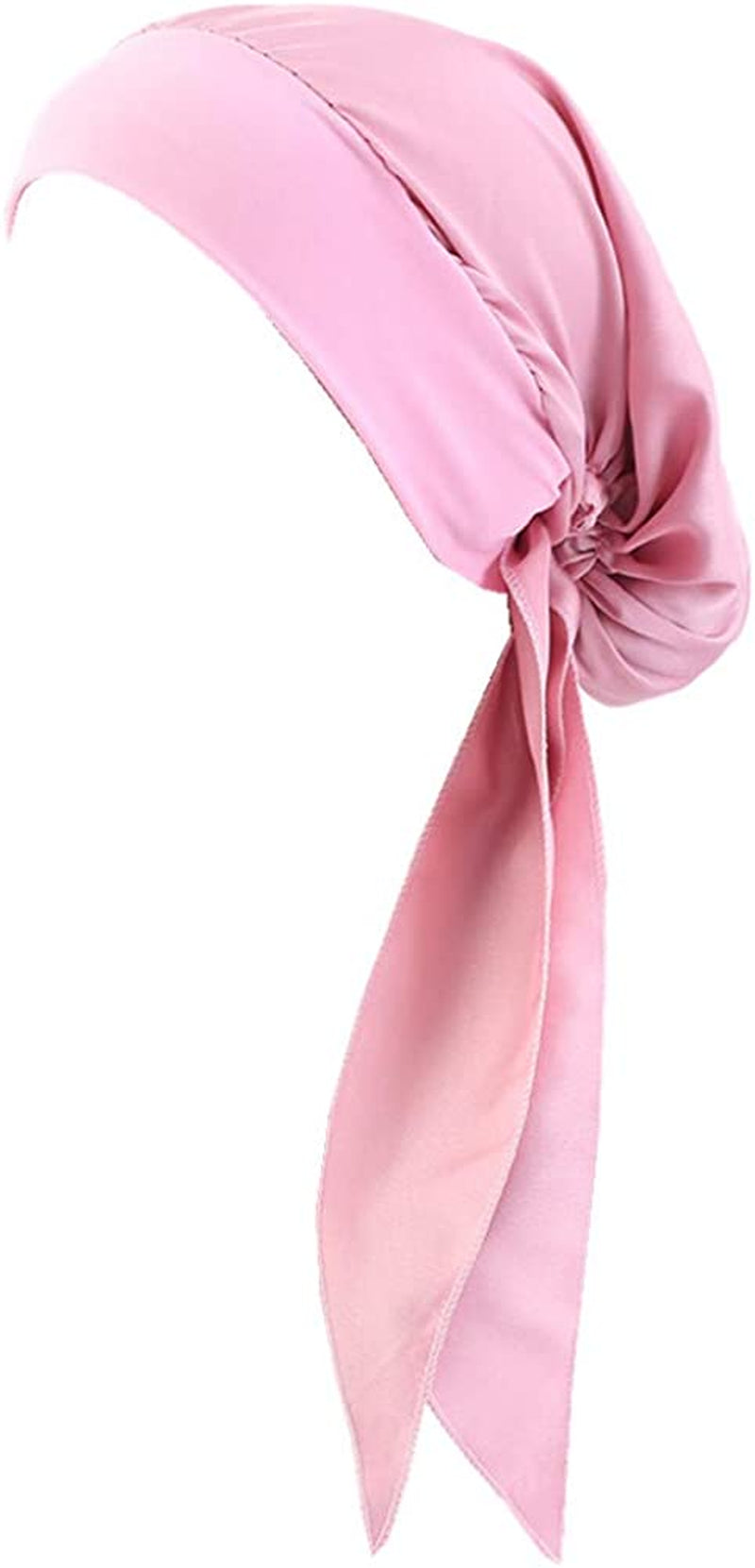 CCCHO Women Vintage Silky Turbans Bonnet Elastic Wide Band Multifunction Printing Hat Chemo Hair Loss Cap Apparel & Accessories > Clothing Accessories > Headwear CCCHO A3-pink  