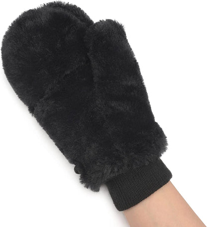 Winter Gloves for Women-Flip up down Top Fingerless Mittens Warm Soft Fleece Gloves Apparel & Accessories > Clothing Accessories > Gloves & Mittens KYLIE MAX   