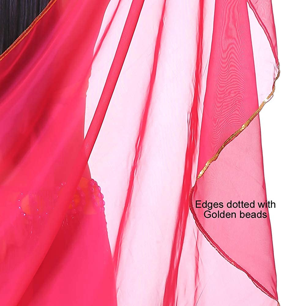 Lightweight Semicircle Chiffon Hand Scarf Belly Dance Costume Outfit Hip Scarf Sequin Trim Shawls Veils Apparel & Accessories > Clothing Accessories > Scarves & Shawls SHOWYOU   
